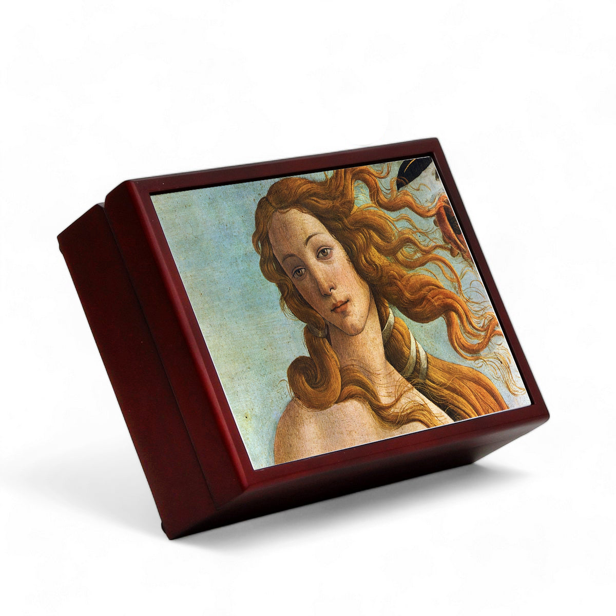 SUBLIMART: Wood Box Lined large wood box with printed tile - Opera "The Birth of Venus Detail" by Sandro Botticelli