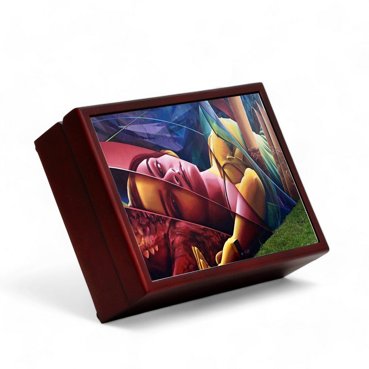 SUBLIMART: Wood Box Lined large wood box with printed tile - Opera "Winwood Inspiration"