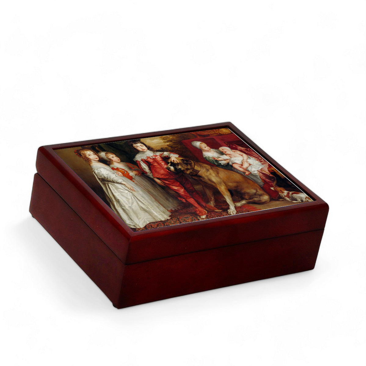 SUBLIMART: Wood Box Lined large wood box with printed tile - Opera "Five Eldest Children of Charles I" by Anthony van Dyck