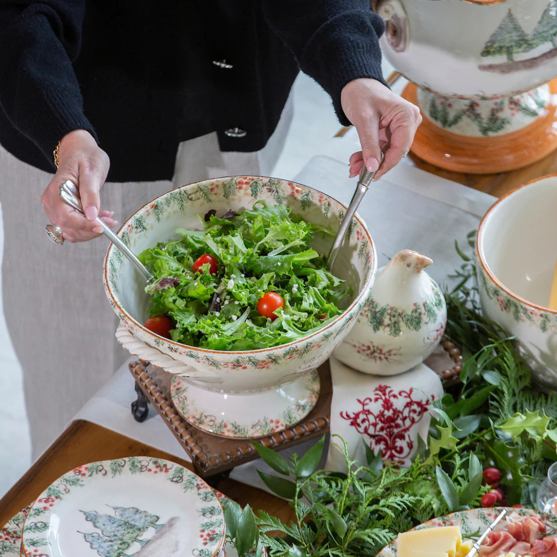 ARTE ITALICA: Natale Footed Bowl with Handles