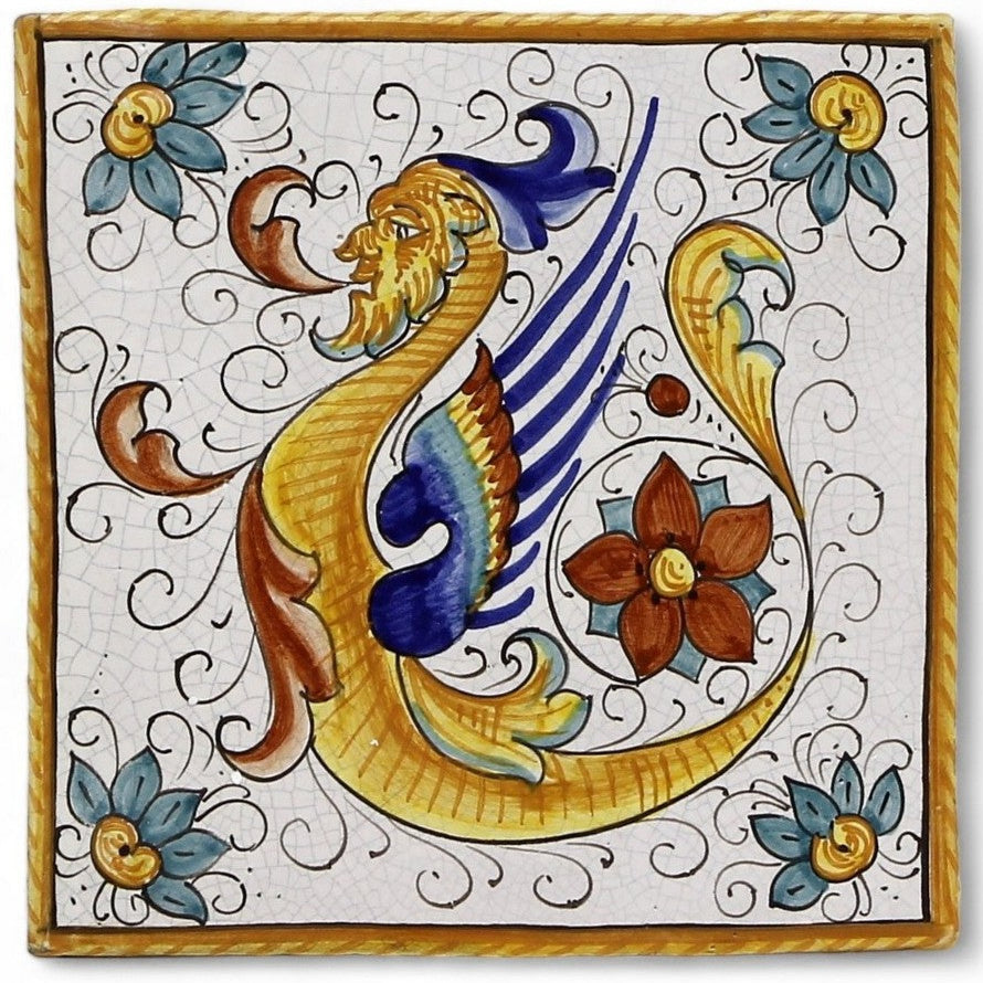 ANTICA DERUTA: Hand Painted Ceramic Authentic Deruta Tile