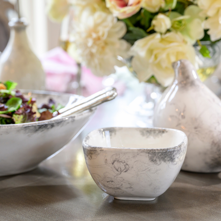 ARTE ITALICA: Giulietta Square Cereal Bowl Gray/White