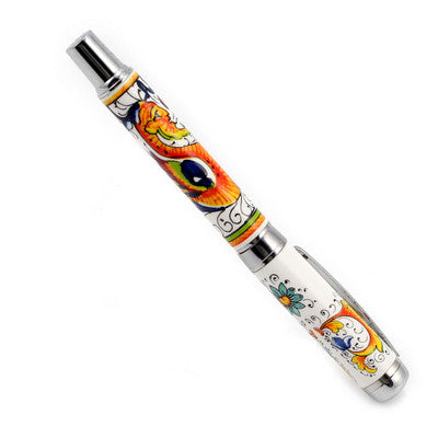 ART PEN: Artistica ROLLER BALL pen Ceramic Porcelain Raffaellesco Deruta design - tops-selection.shop