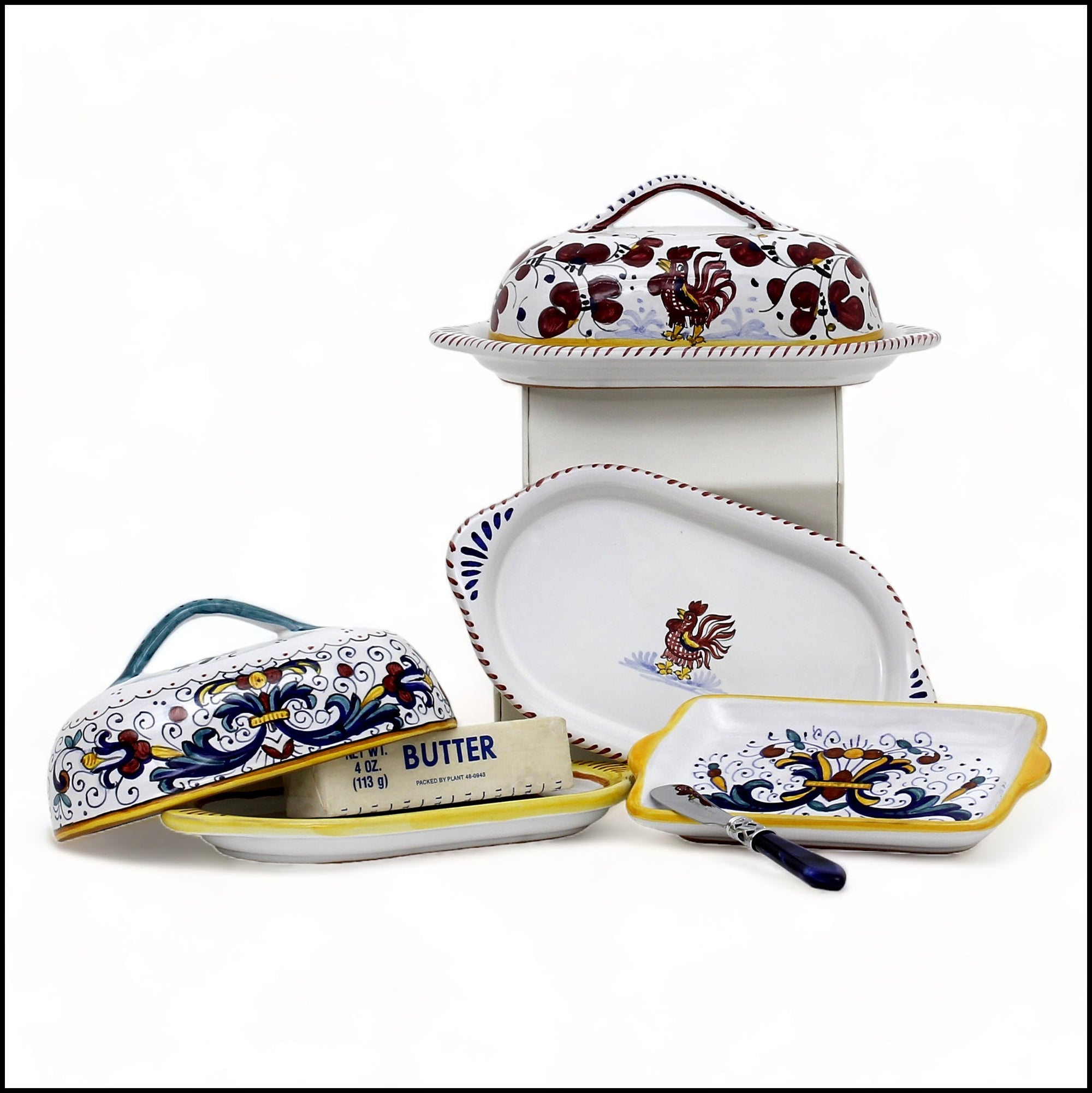 BUTTER DISH &amp; CHEESE BOWLS