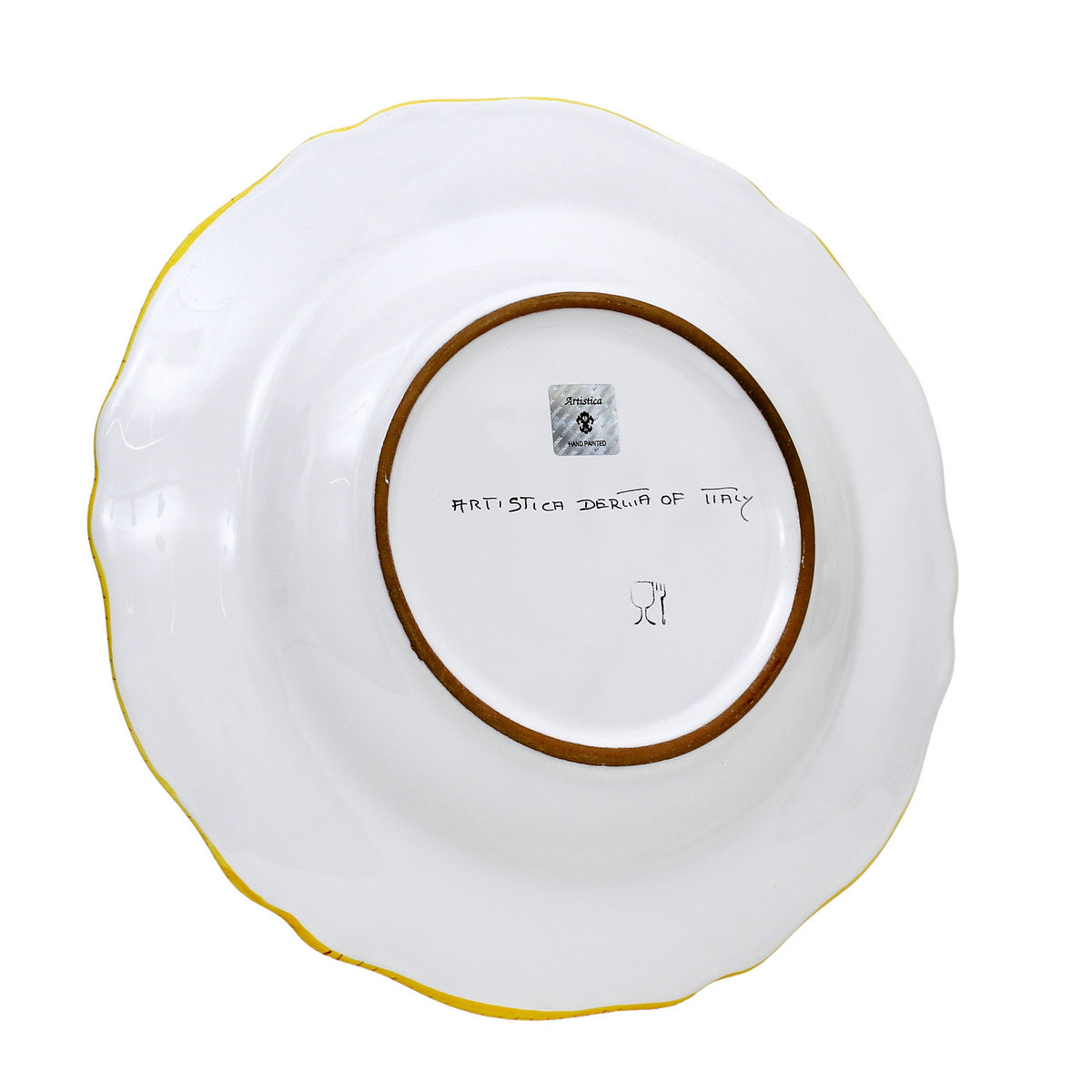VECCHIA DERUTA: Tid Bit Server Charger Plate with Golden or Chrome Oval Metal Handle - tops-selection.shop
