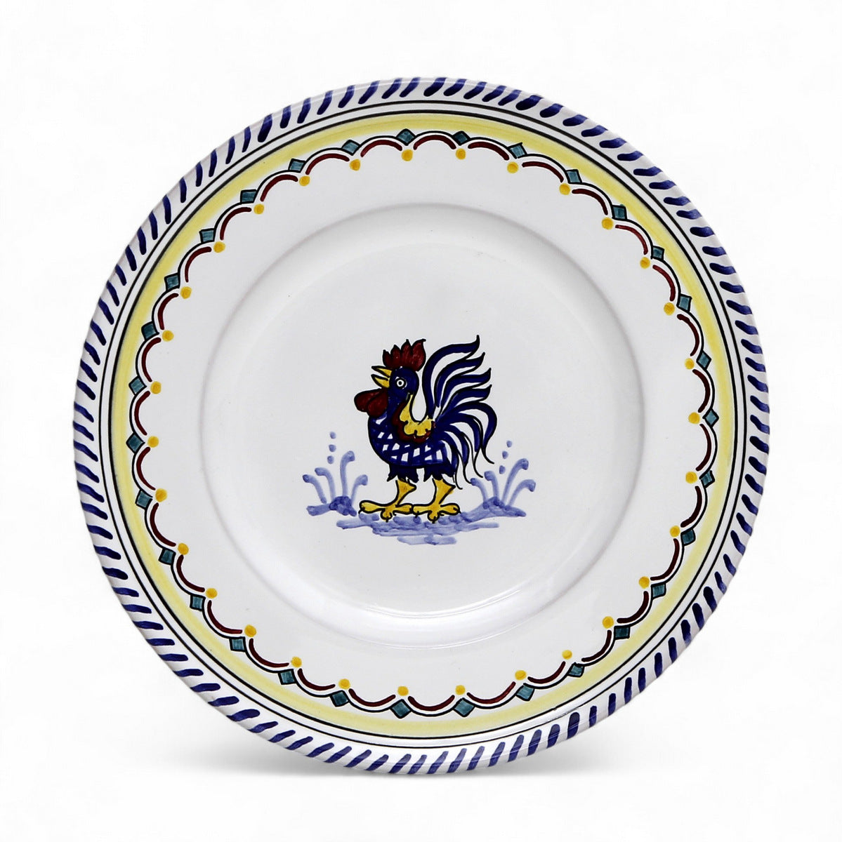 ORVIETO BLUE ROOSTER SIMPLE: Pasta/Soup Rimmed Bowl Plate