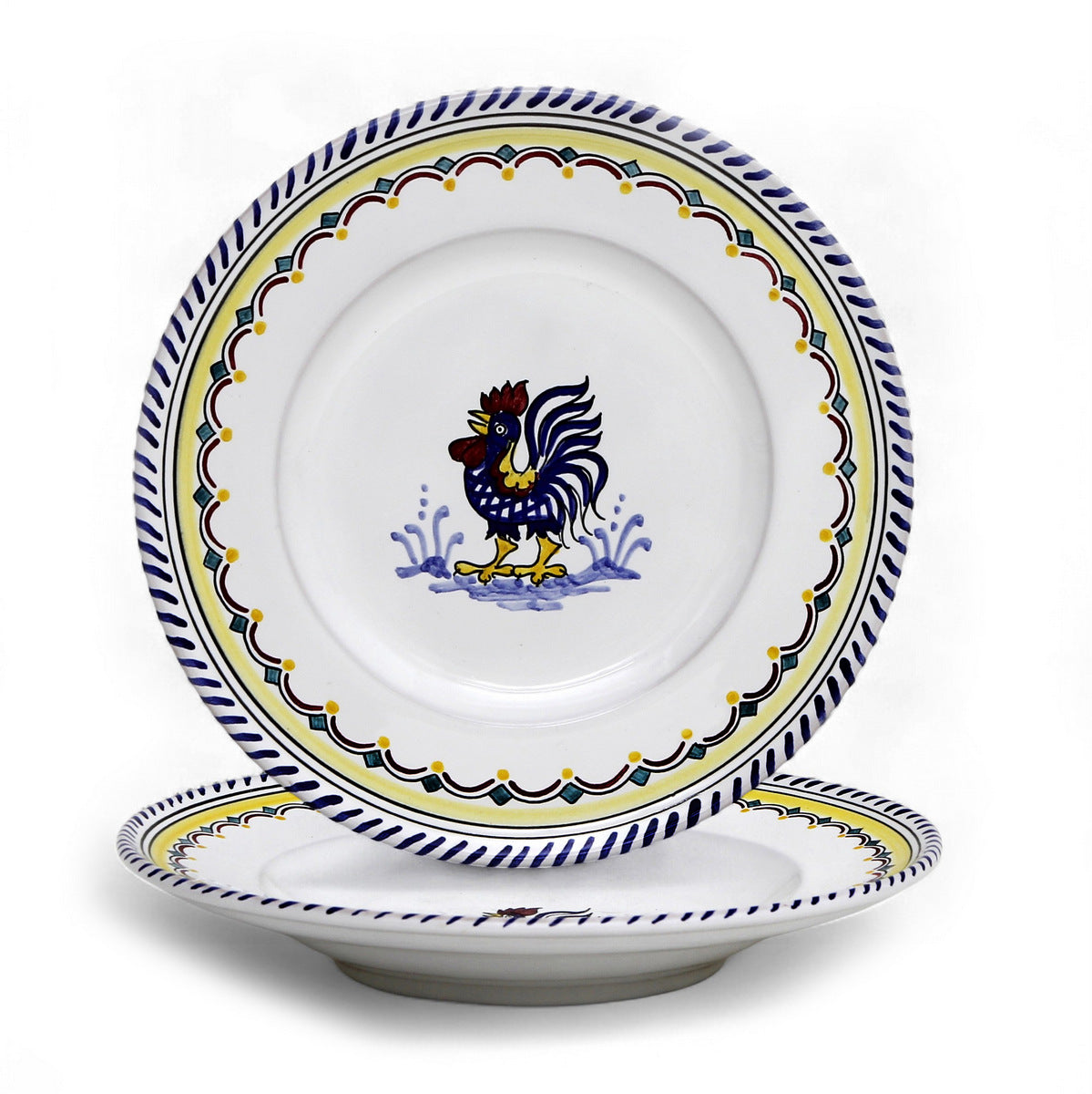 ORVIETO BLUE ROOSTER SIMPLE: Pasta/Soup Rimmed Bowl Plate