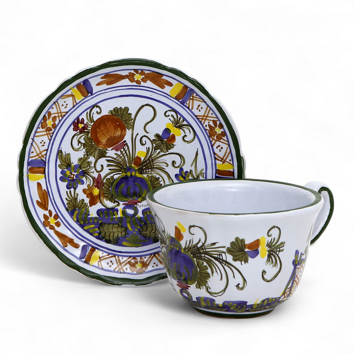 FAENZA-CARNATION: Coffee Tea Cup and Saucer [R]