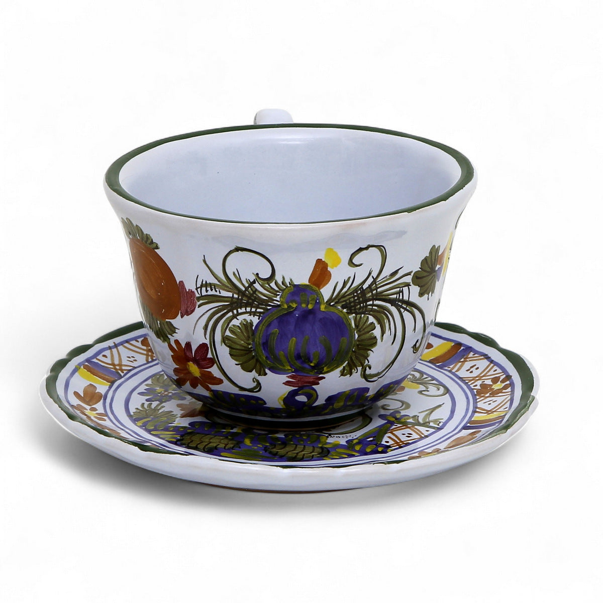 FAENZA-CARNATION: Coffee Tea Cup and Saucer [R]