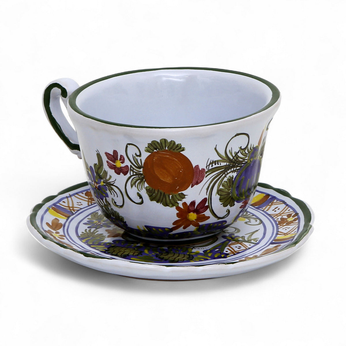 FAENZA-CARNATION: Coffee Tea Cup and Saucer [R]