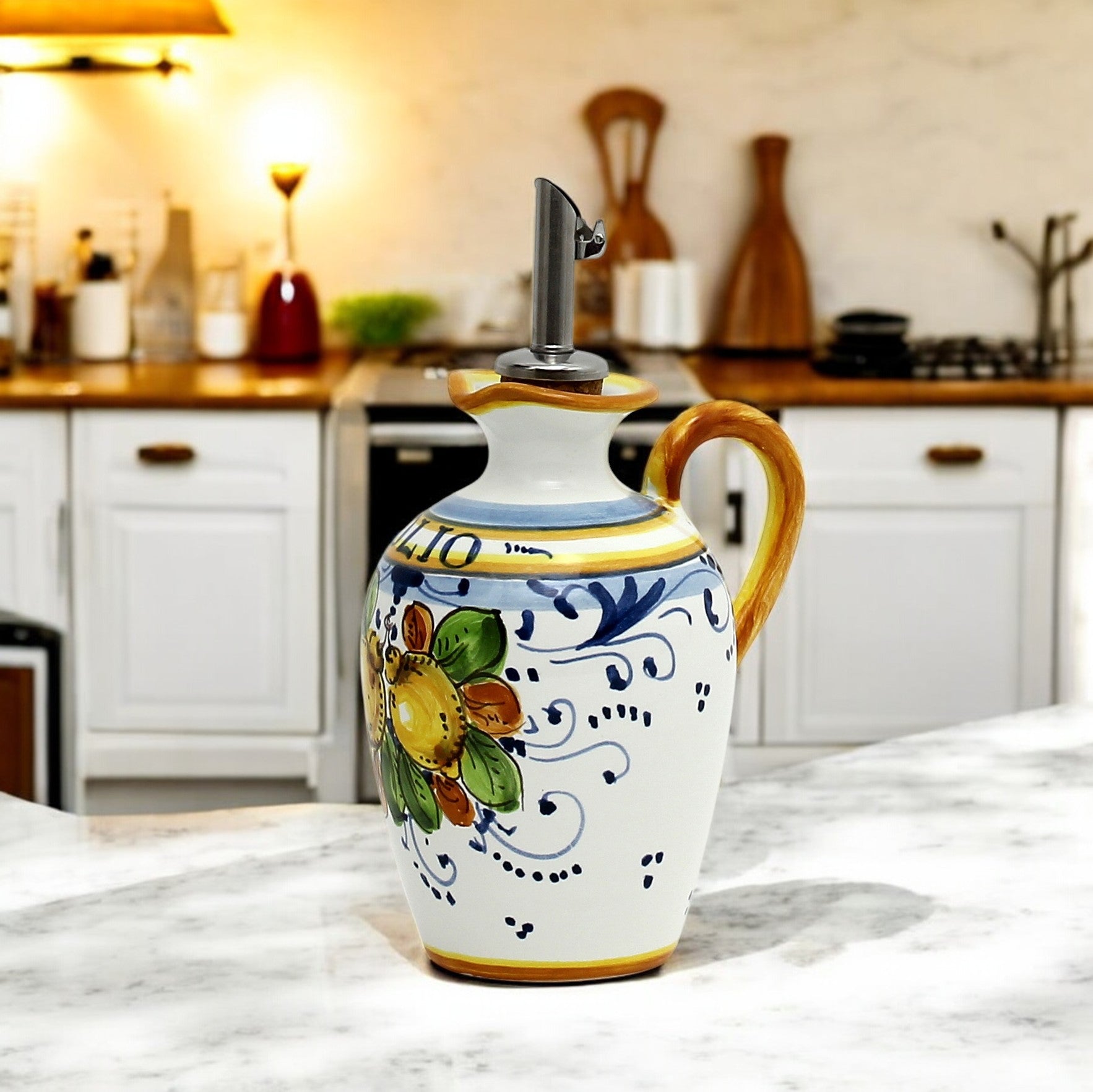 LIMONCINI: Small Olive Oil Bottle Dispenser with handle - tops-selection.shop