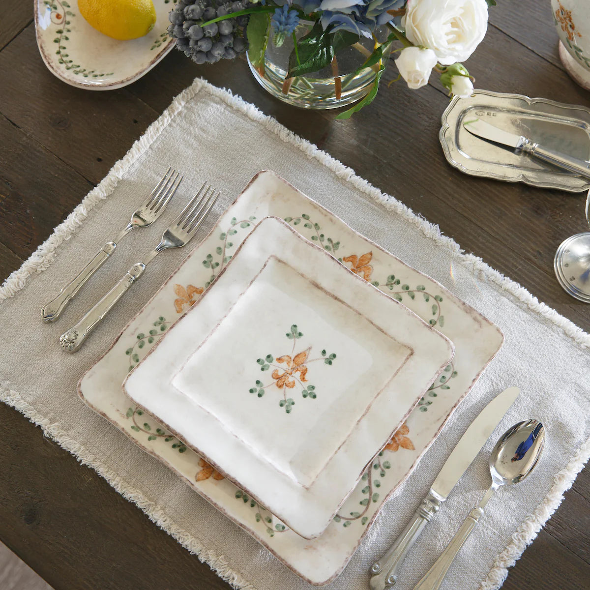 ARTE ITALICA: Medici Square Dinner Plate - tops-selection.shop