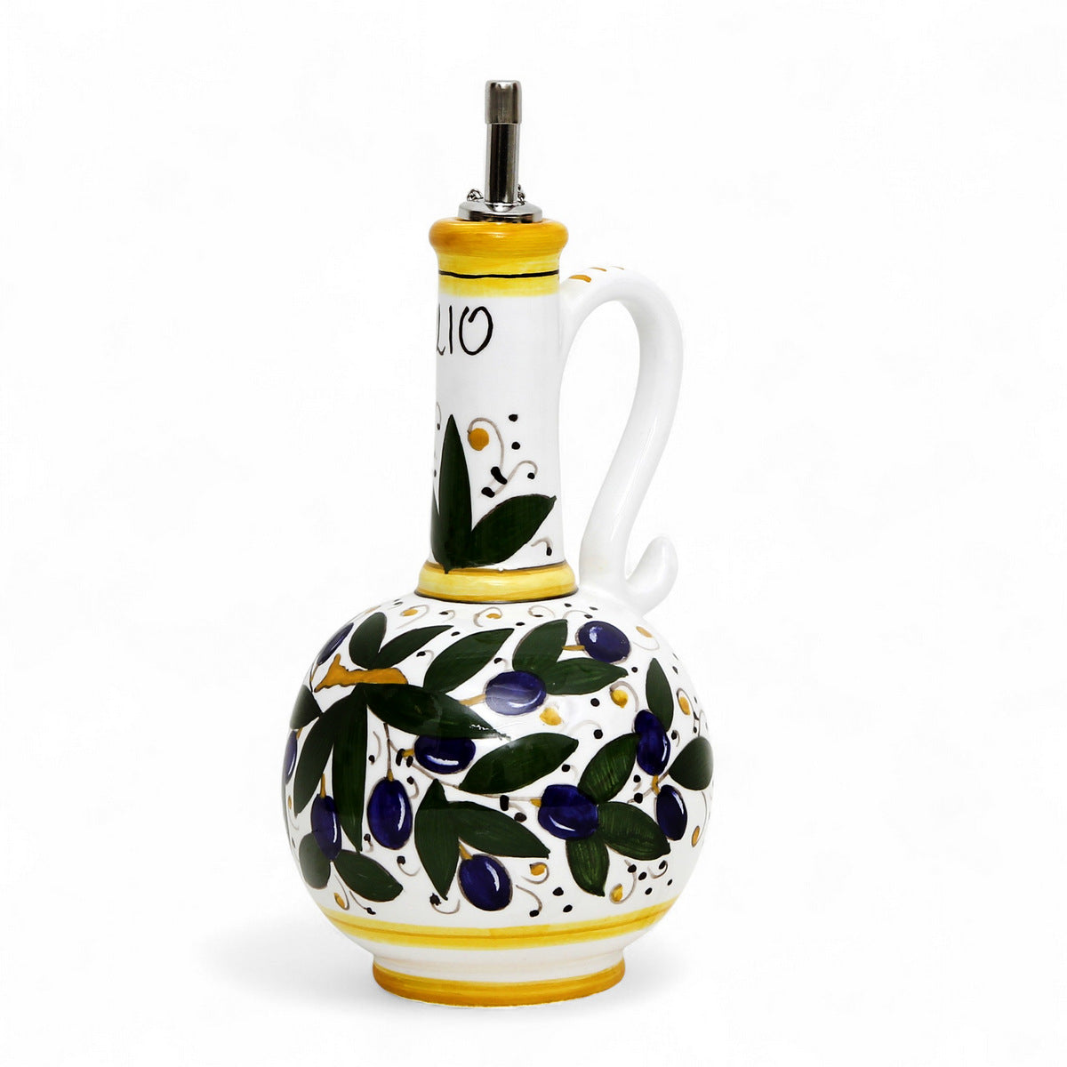 OLIVA: Olive Oil Bottle Dispenser Deruta Olive Design