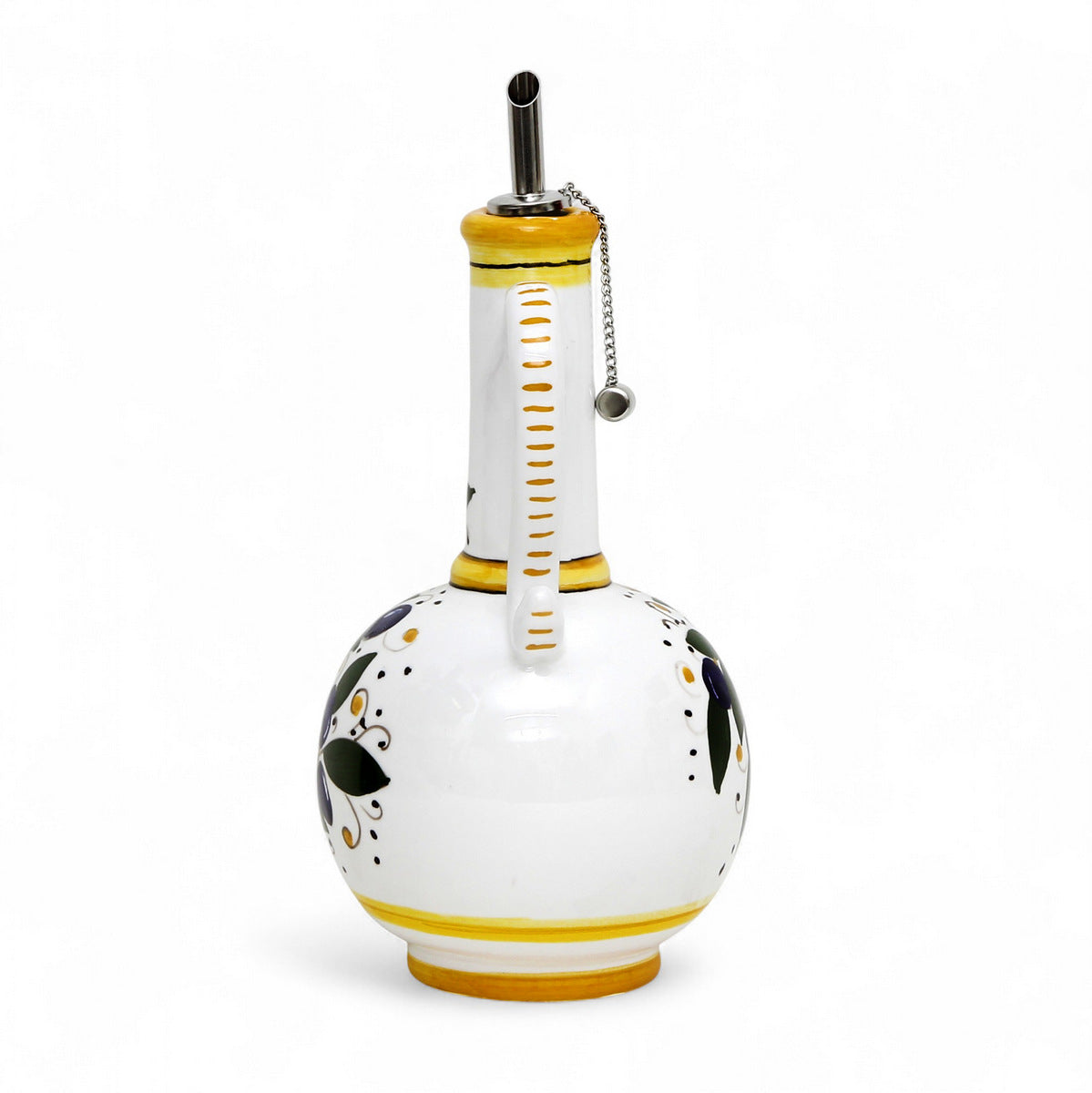 GIFT BOX: With authentic Deruta hand painted ceramic - OLIVA: OLIVE OIL BOTTLE DISPENSER DERUTA