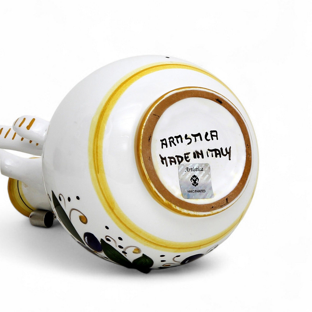 GIFT BOX: With authentic Deruta hand painted ceramic - OLIVA: OLIVE OIL BOTTLE DISPENSER DERUTA