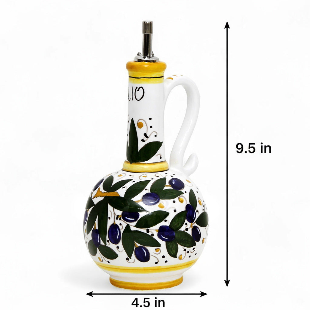 OLIVA: Olive Oil Bottle Dispenser Deruta Olive Design
