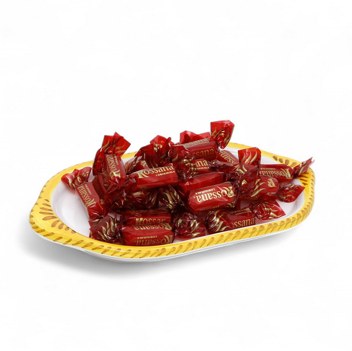 LOVE.ly: Deruta Oblong multi purpose small tray with Baci Perugina or Rossana Candies - RAFFAELLESCO design