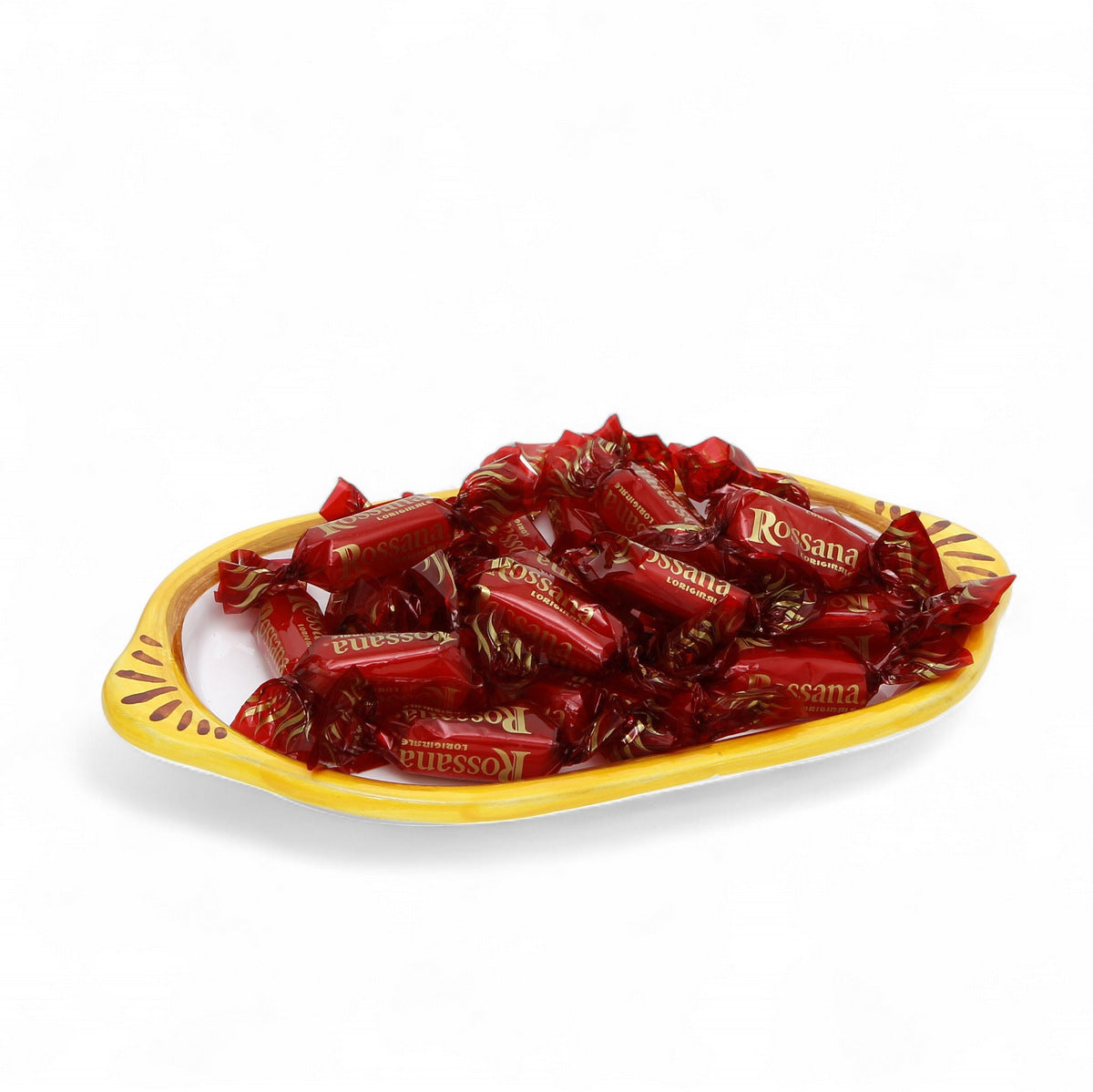 LOVE.ly: Deruta Oblong multi purpose small tray with 8 Baci Perugina pr 20 Rossana Candies - RICCO DERUTA design