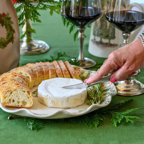 ARTE ITALICA: Natale Signed Ruffled Cake/Canape/Bread & Butter Plate