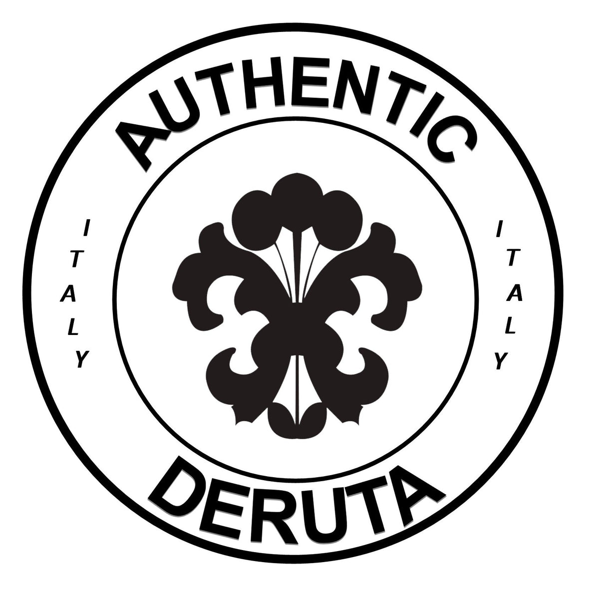 END SIDE TABLE ROUND: Ceramic-Stone top on iron base (28" Diam. x 20" High.) in Deruta, Italy. - tops-selection.shop