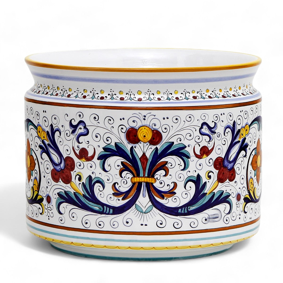 RICCO DERUTA DELUXE: Cylindrical Cover Pot Ricco Deruta Design - Cachepot Planter (Large)