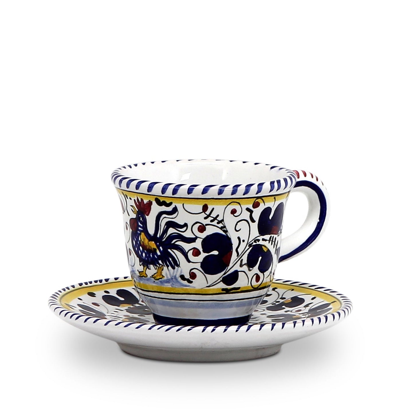 ORVIETO BLUE ROOSTER: Espresso cup and Saucer - tops-selection.shop