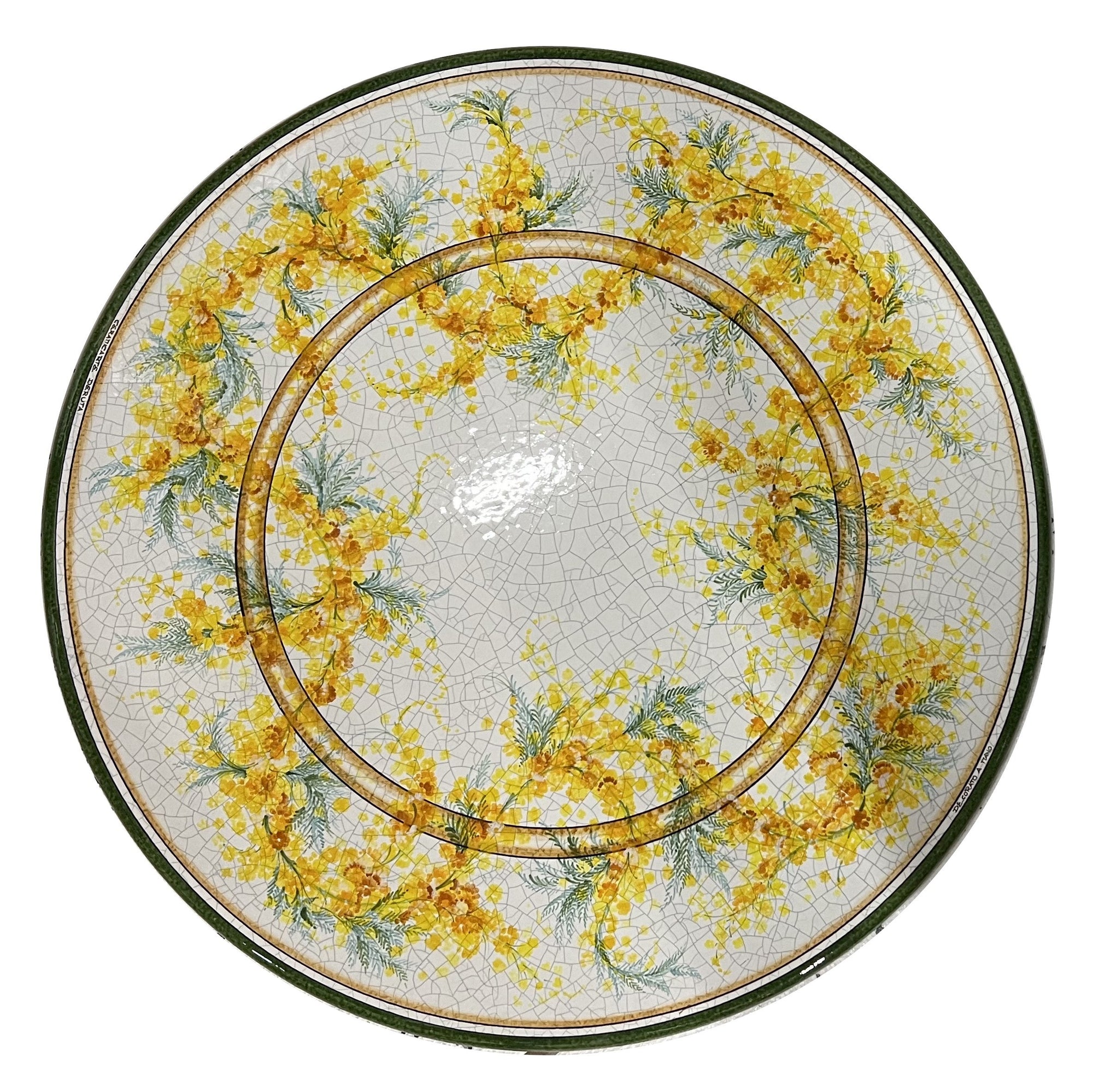 CERAMIC STONE TABLE + IRON BASE: SANREMO Design - Hand Painted in Deruta, Italy. - tops-selection.shop