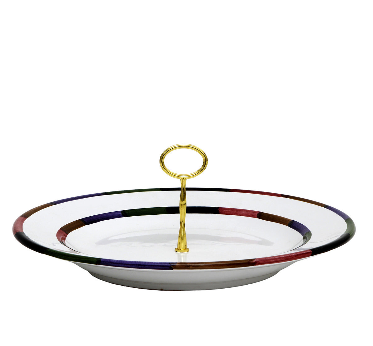 CIRCO: Tid Bit Server Large Plater with Golden or Chrome Oval Metal Handle - tops-selection.shop