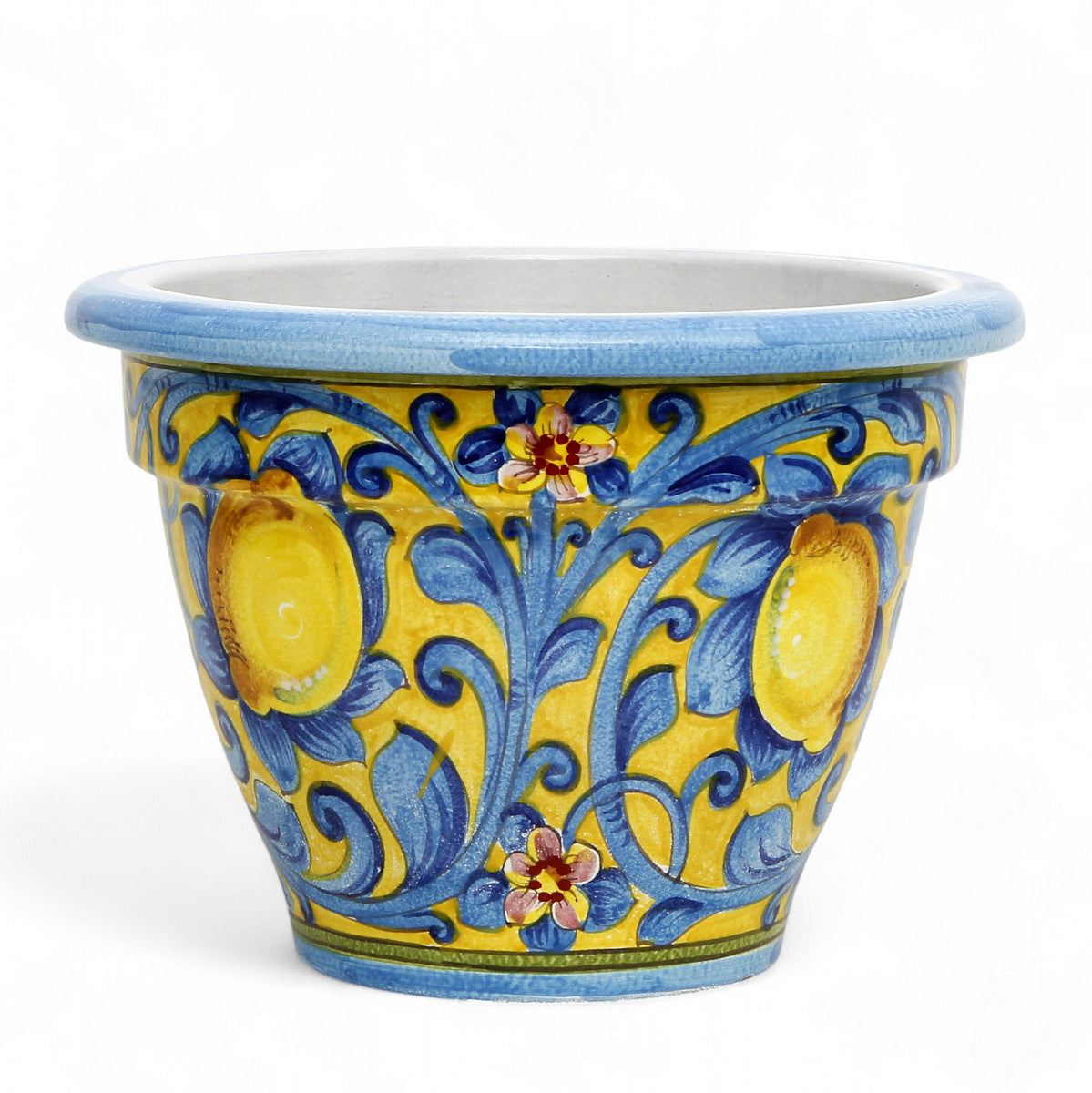 TOSCANA PLANTER: Round Tuscan planter/vase 'Campana' - Strong Terracotta indoor/outdoor freeze resistant - CAPRI TEAL Design