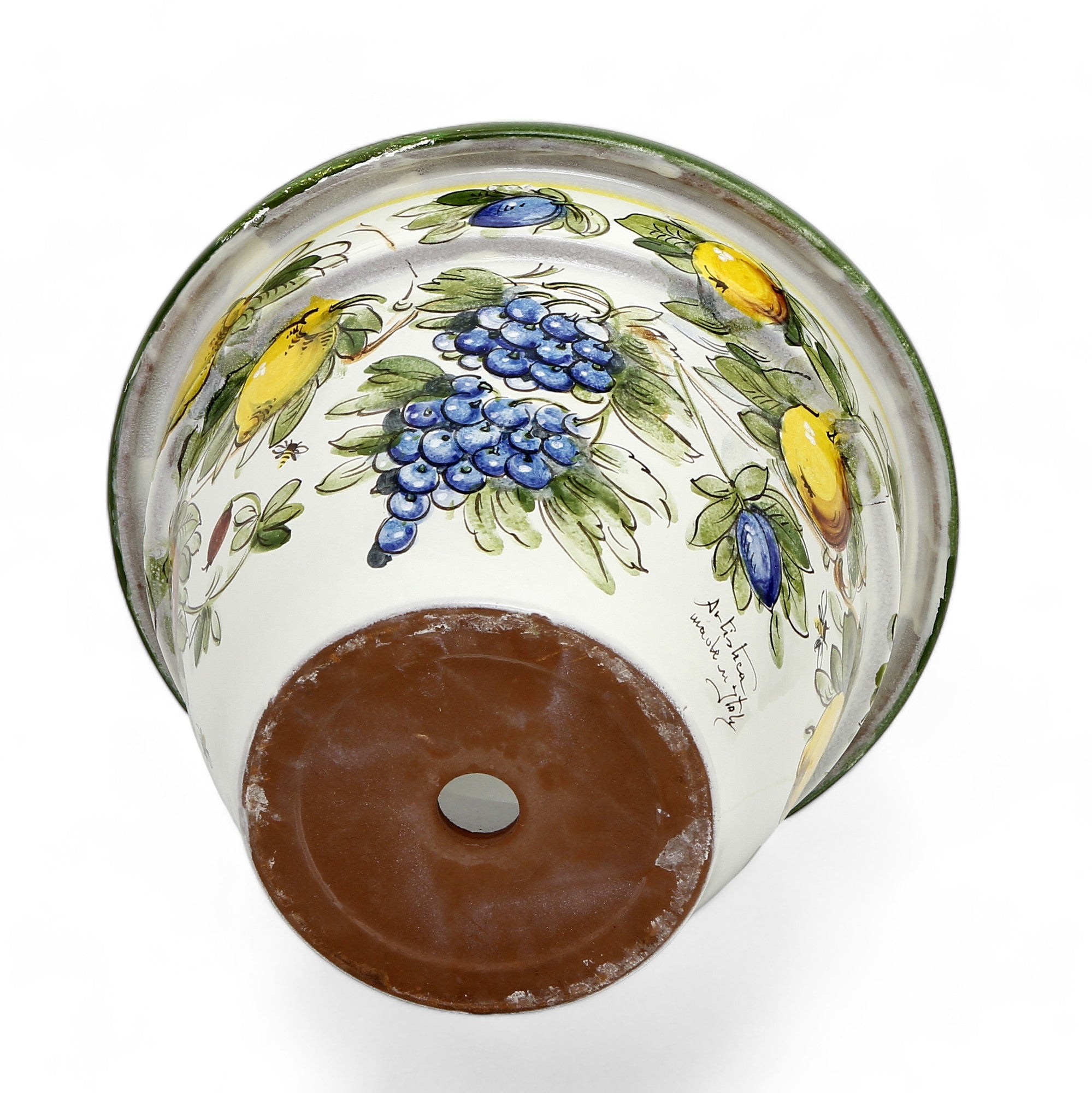 TOSCANA PLANTER: Round Tuscan planter/vase 'Campana' - Strong Terracotta indoor/outdoor freeze resistant - FRUTTA FONDO MIELE LIMONI Design