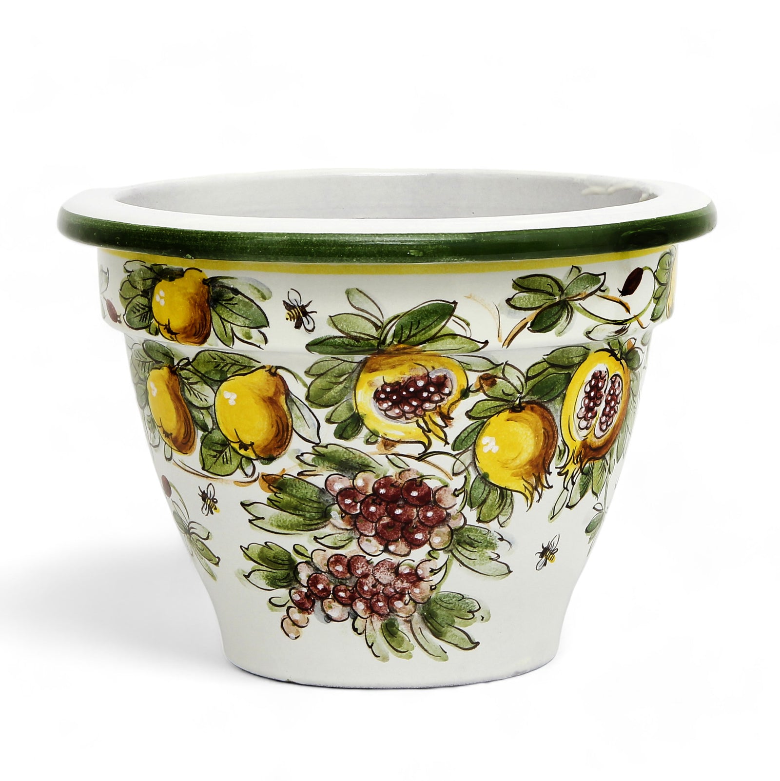 TOSCANA PLANTER: Round Tuscan planter/vase 'Campana' - Strong Terracotta indoor/outdoor freeze resistant - FRUTTA FONDO MIELE LIMONI Design