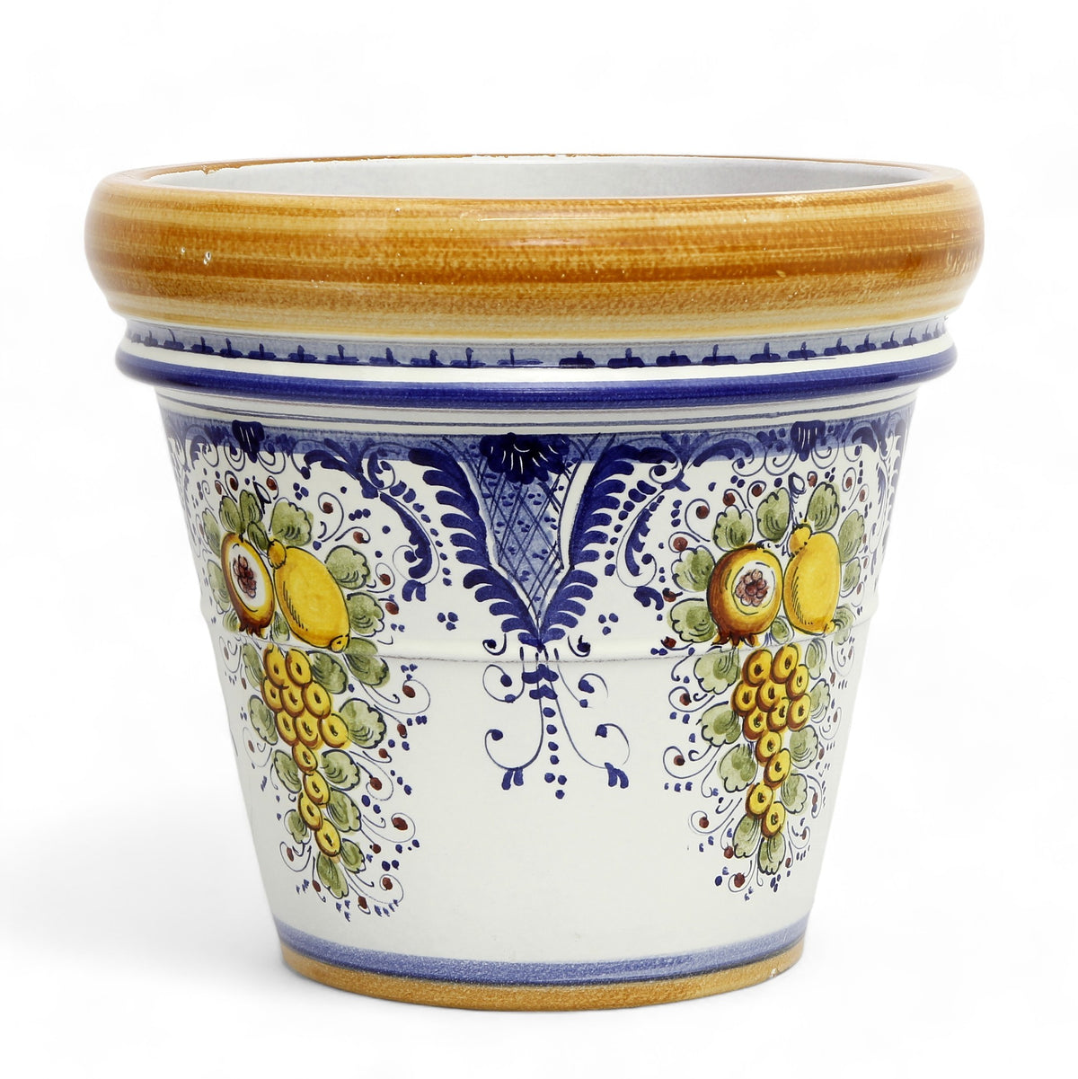 TOSCANA PLANTER: Medium Round Tuscan Limoniera planter/vase 'Conca' - Strong Terracotta indoor/outdoor freeze resistant - FRUTTINA Design