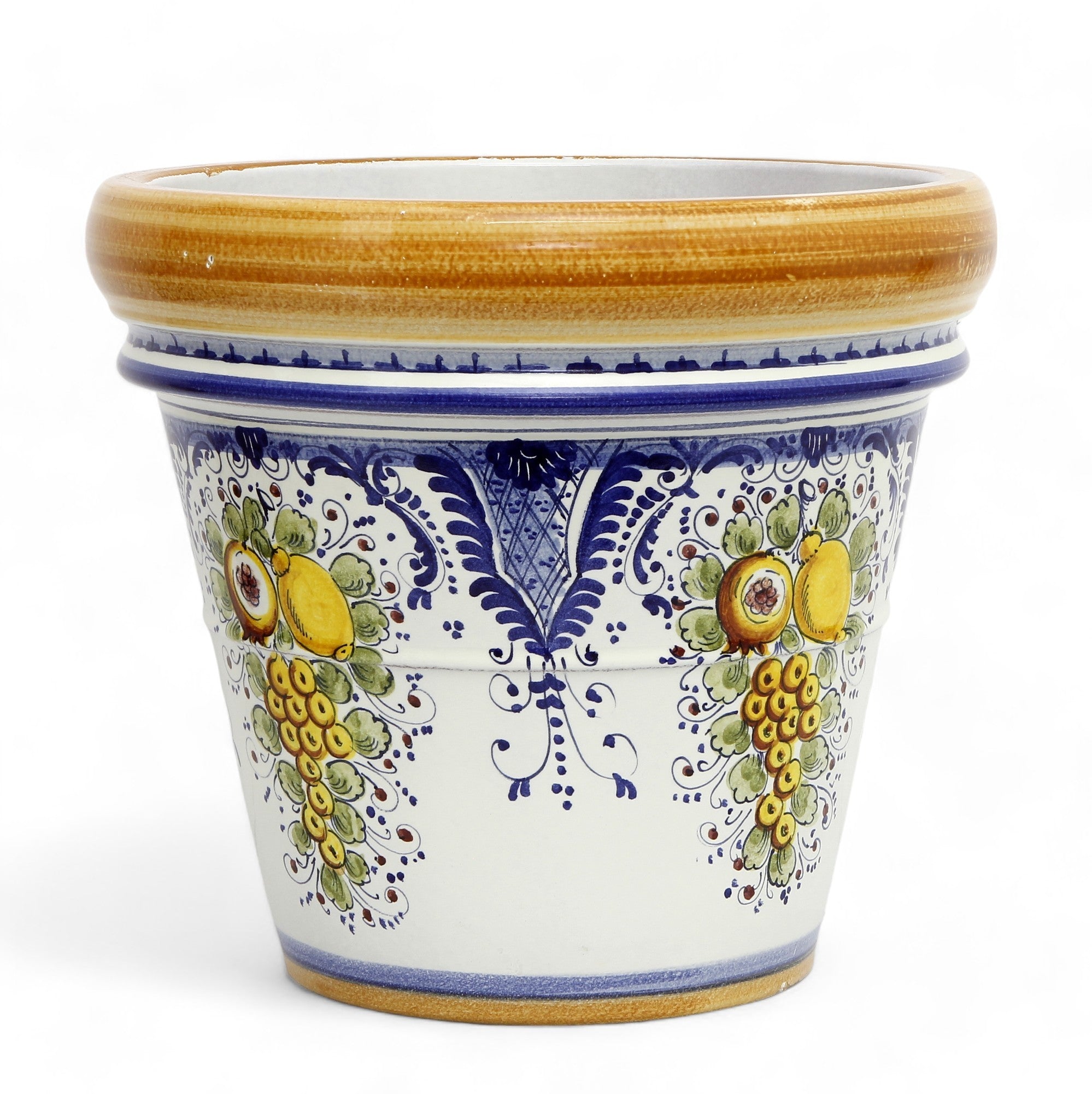 TOSCANA PLANTER: Medium Round Tuscan Limoniera planter/vase 'Conca' - Strong Terracotta indoor/outdoor freeze resistant - FRUTTINA Design