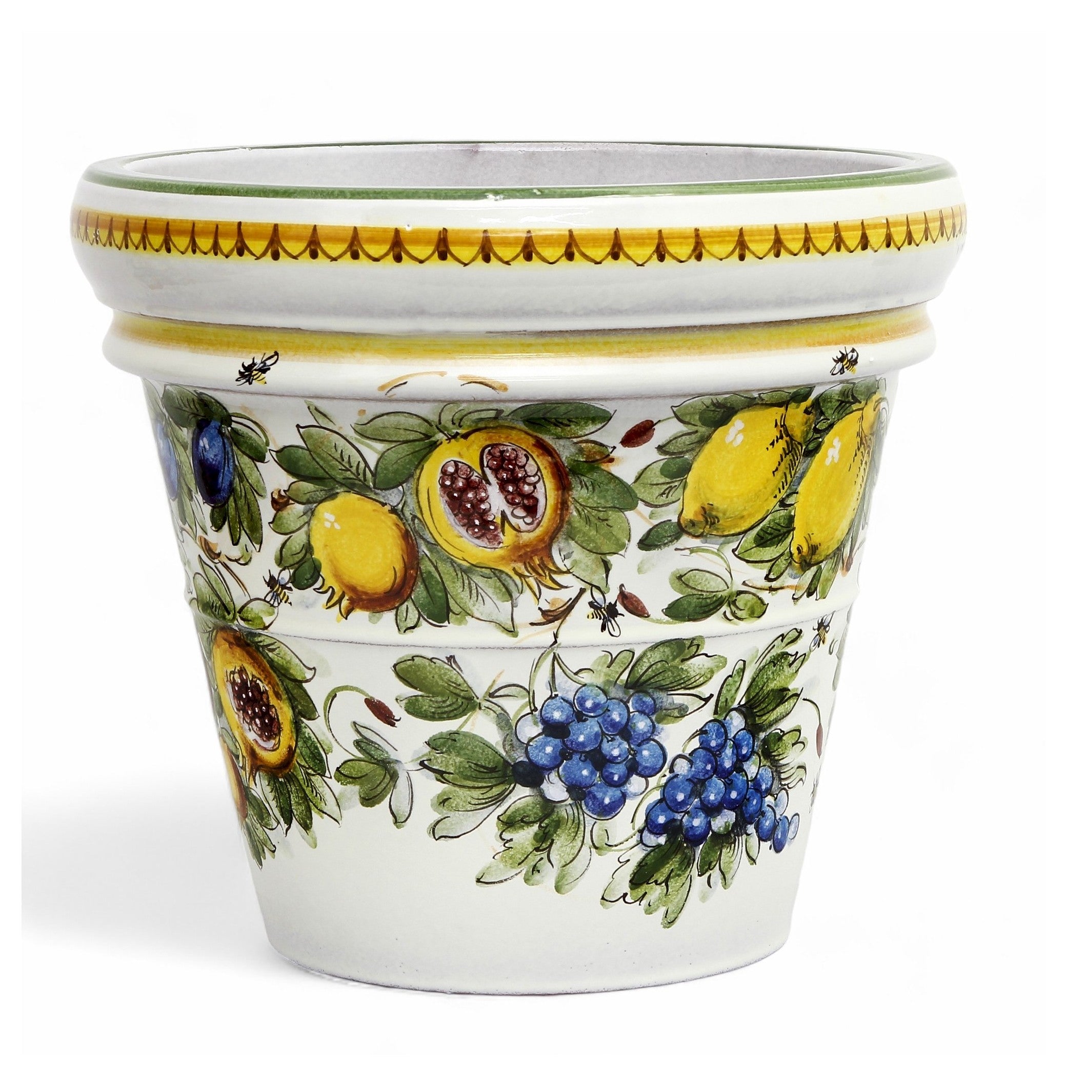 TOSCANA PLANTER: Medium Round Tuscan Limoniera planter/vase &#39;Conca&#39; - Strong Terracotta indoor/outdoor freeze resistant - FRUTTA FONDO MIELE LIMONI Design