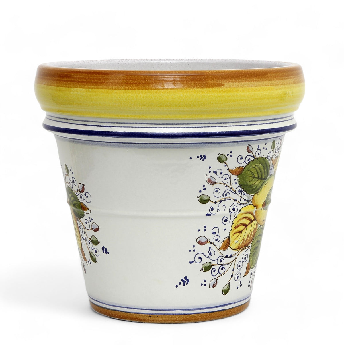 TOSCANA PLANTER: Medium Round Tuscan Limoniera planter/vase 'Conca' - Strong Terracotta indoor/outdoor freeze resistant - POSITANO Design