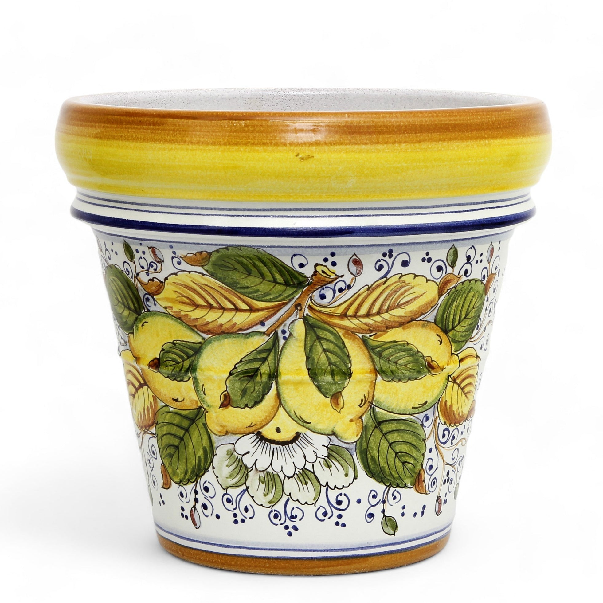 TOSCANA PLANTER: Medium Round Tuscan Limoniera planter/vase &#39;Conca&#39; - Strong Terracotta indoor/outdoor freeze resistant - POSITANO Design