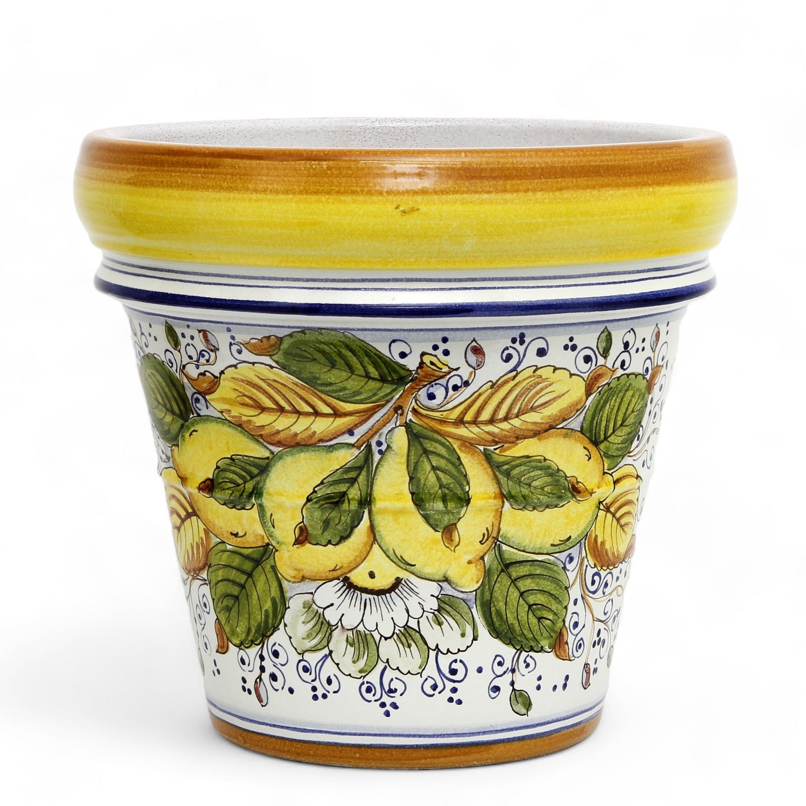 TOSCANA PLANTER: Medium Round Tuscan Limoniera planter/vase 'Conca' - Strong Terracotta indoor/outdoor freeze resistant - POSITANO Design