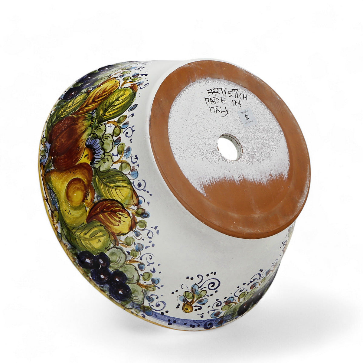 TOSCANA PLANTER CIOTOLA: Medium Round Tuscan Lown Bowl Planter 'Ciotolone' - Strong Terracotta indoor/outdoor freeze resistant - FRUTTA Design