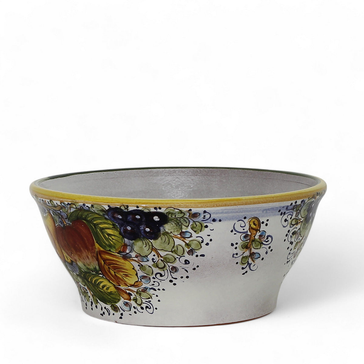 TOSCANA PLANTER CIOTOLA: Medium Round Tuscan Lown Bowl Planter 'Ciotolone' - Strong Terracotta indoor/outdoor freeze resistant - FRUTTA Design