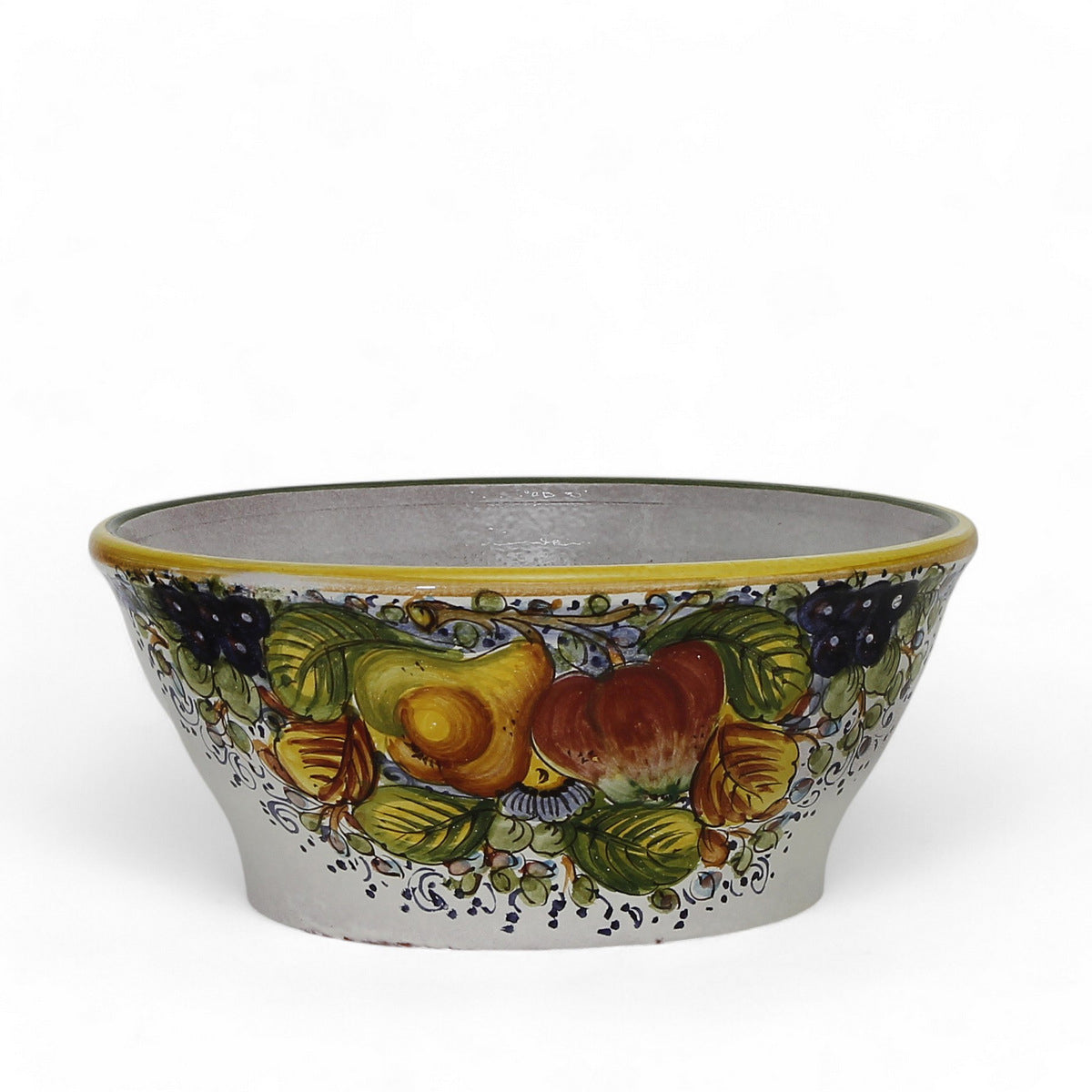 TOSCANA PLANTER CIOTOLA: Medium Round Tuscan Lown Bowl Planter 'Ciotolone' - Strong Terracotta indoor/outdoor freeze resistant - FRUTTA Design