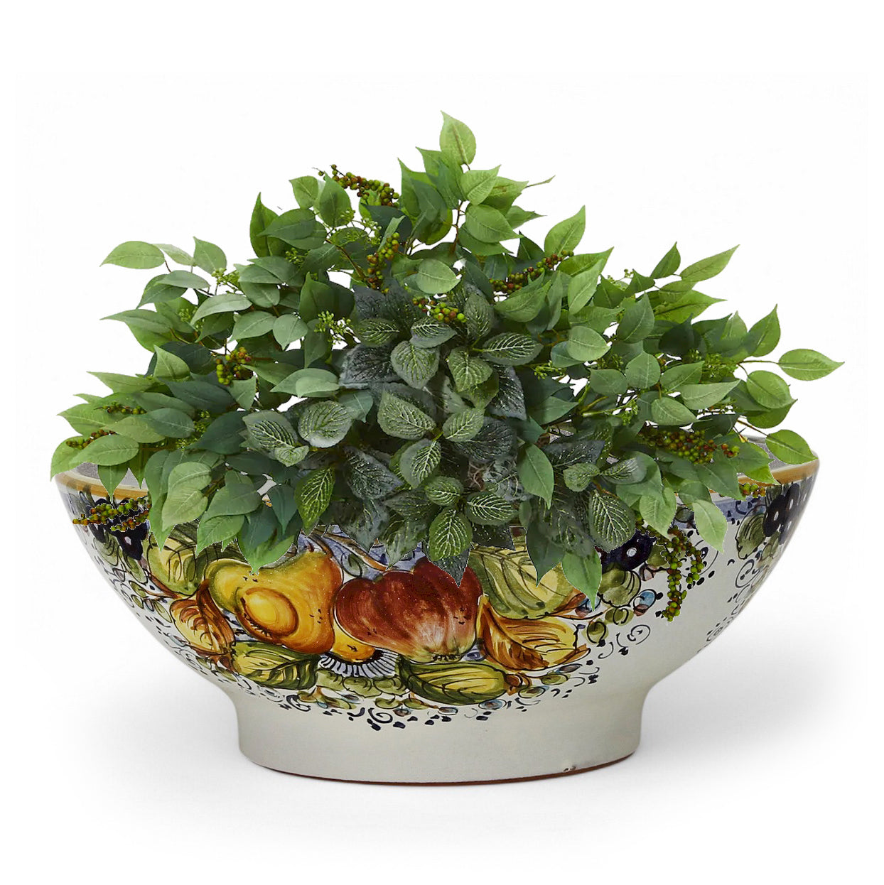 TOSCANA PLANTER CIOTOLA: Large Round Tuscan Lown Bowl Planter 'Ciotolone' - Strong Terracotta indoor/outdoor freeze resistant - FRUTTA Design