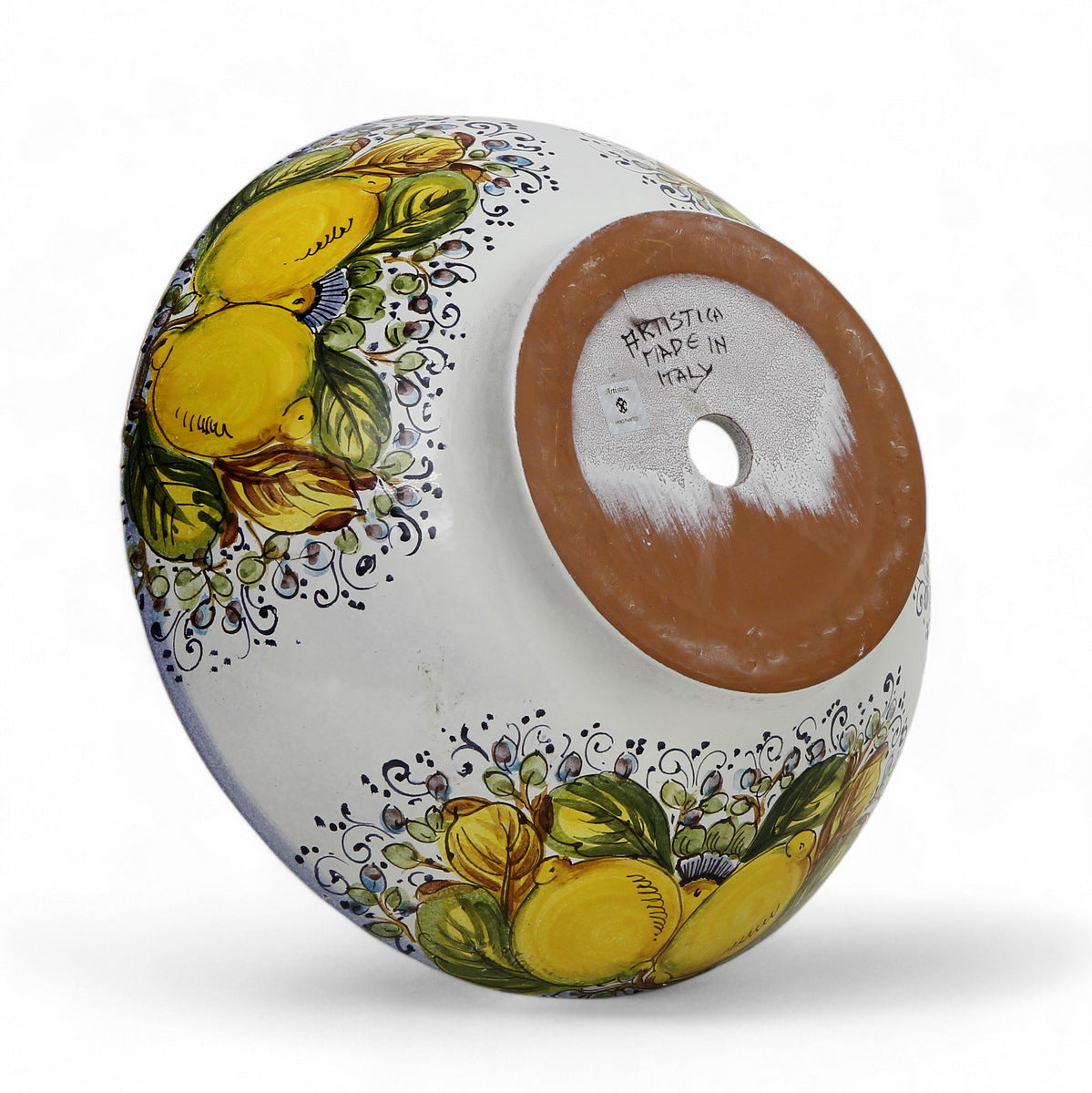 TOSCANA PLANTER CIOTOLA: Large Round Tuscan Lown Bowl Planter 'Ciotolone' - Strong Terracotta indoor/outdoor freeze resistant - POSITANO Design