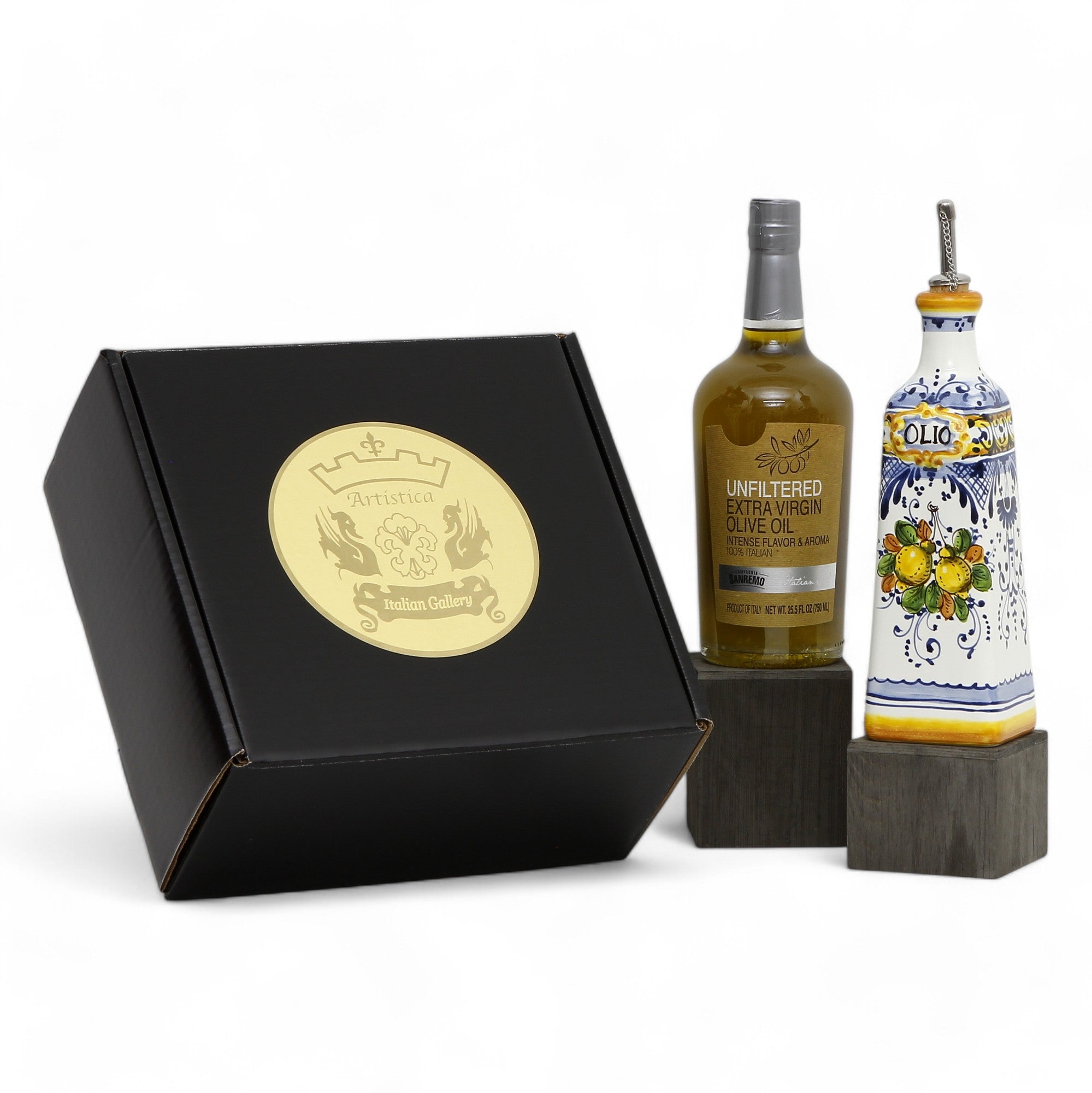 GIFT BOX: With Tuscan Olive Oil Dispenser + EVOO bottle - Limoncini design