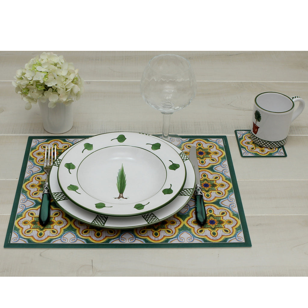 ITALIAN DREAM: Set of 4 Placemats + 4 Coasters - Design VIETRI/D - tops-selection.shop