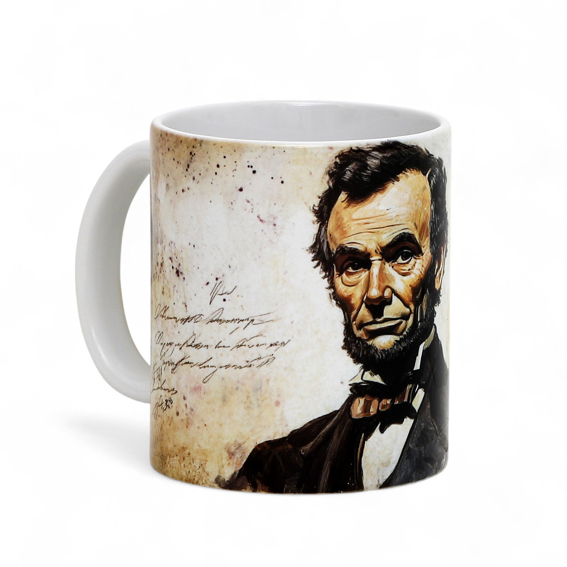THE PRESIDENTS: Porcelain printed mug - Design by RC Designs - Abraham Lincoln