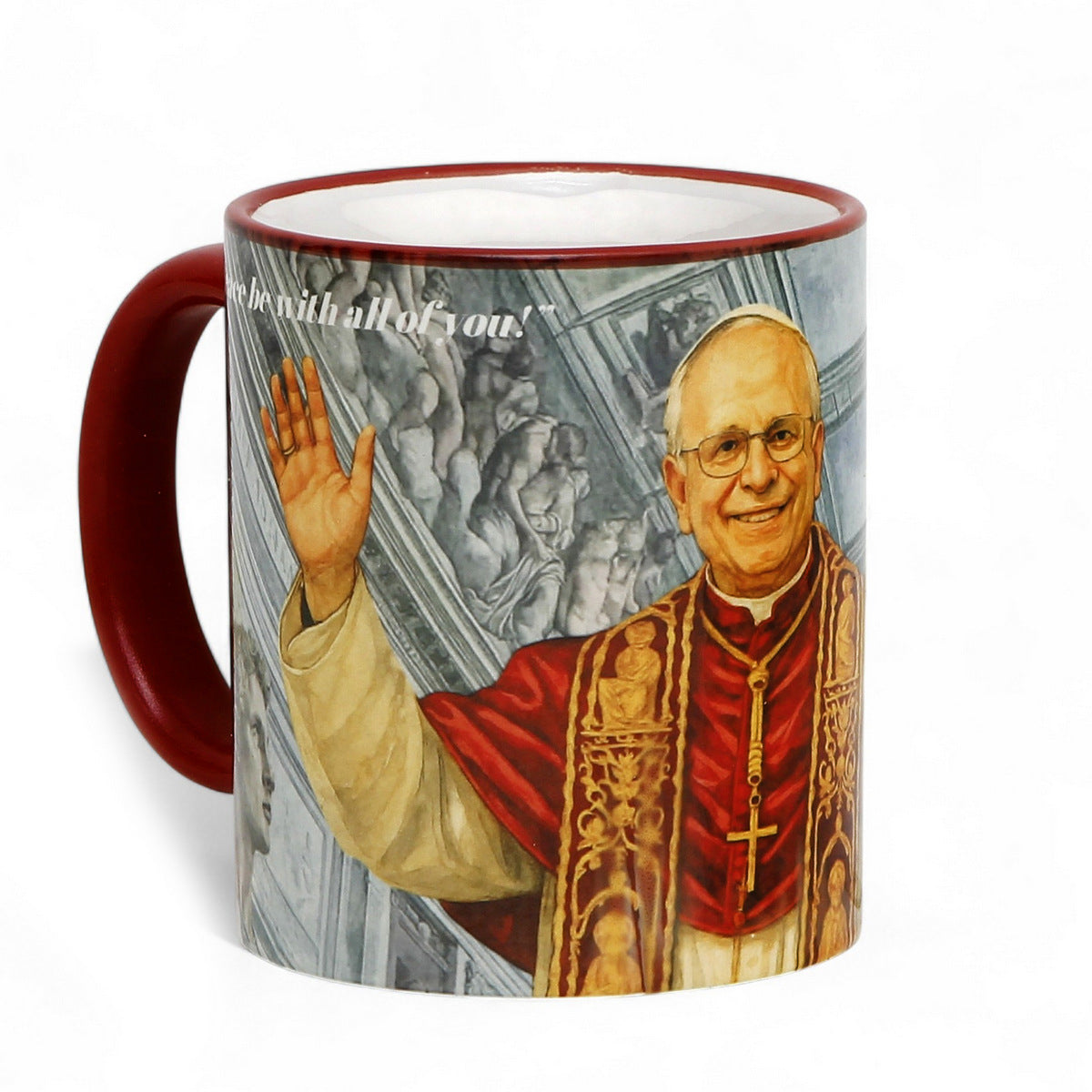 Commemorative Porcelain Mug for Pope Leo XIV – Exclusive digital portrait by RC Designs