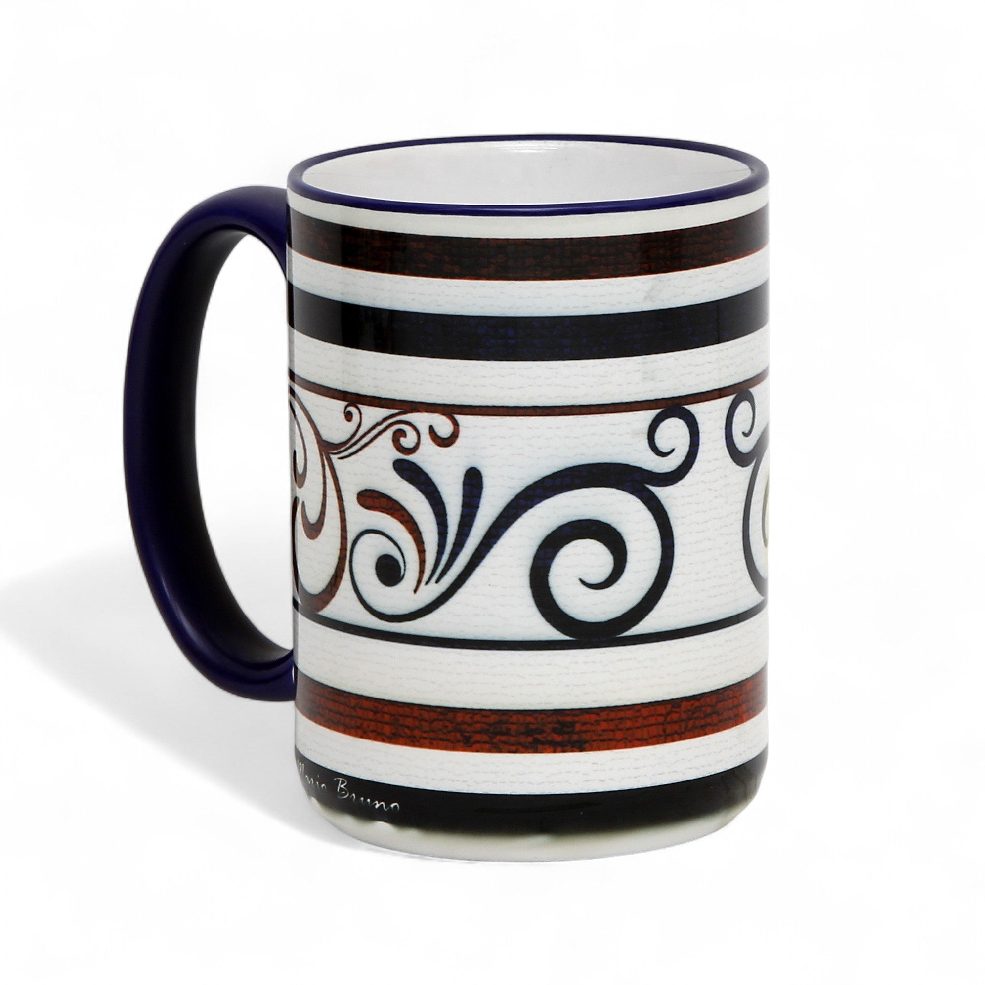 SUBLIMART: The Scroll &amp; Stripe 15 Oz Coffee Mug by Mario Bruno Design