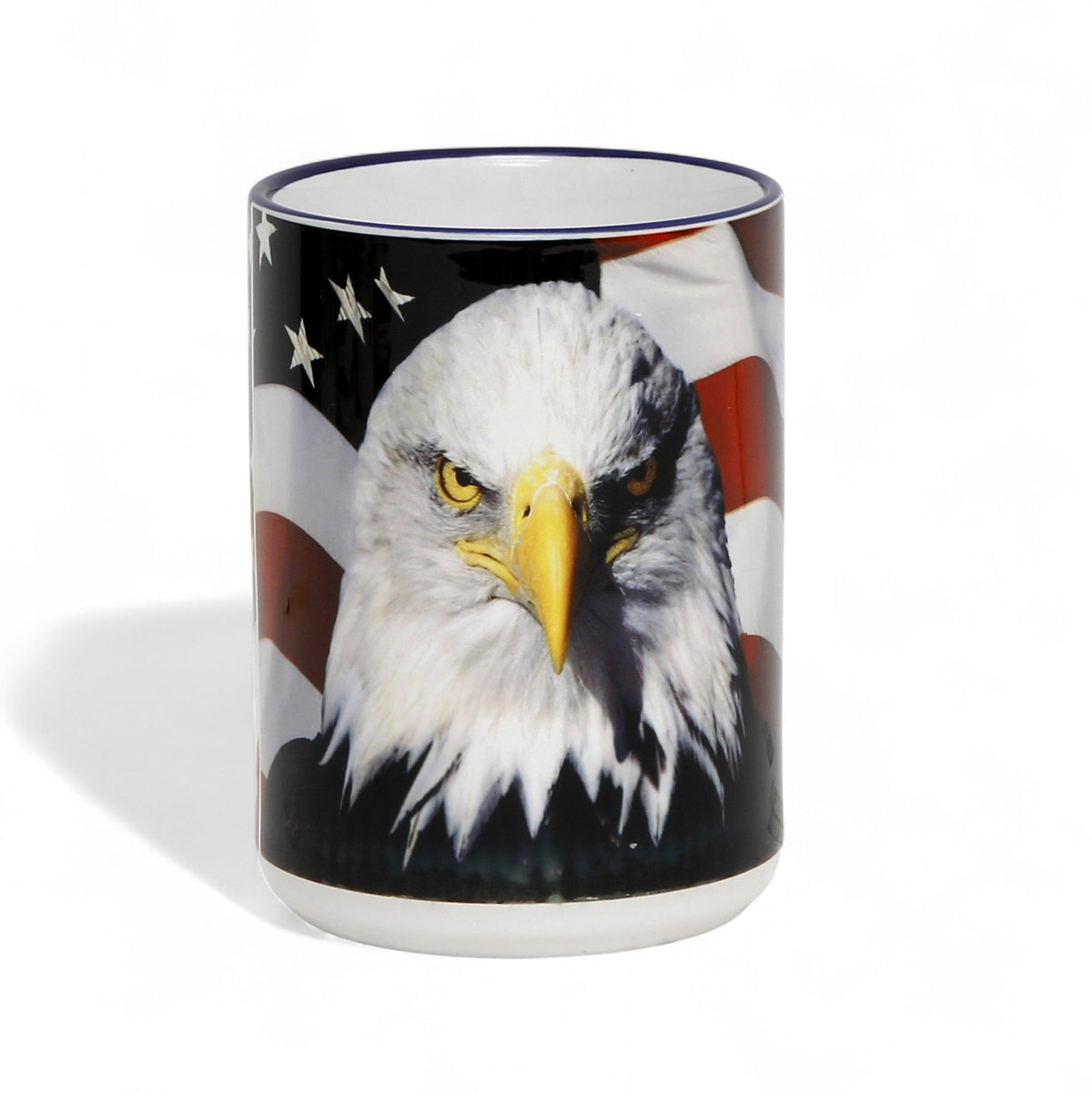 SUBLIMART: Patriotic 15 oz Bald Eagle & American Flag Ceramic Mug