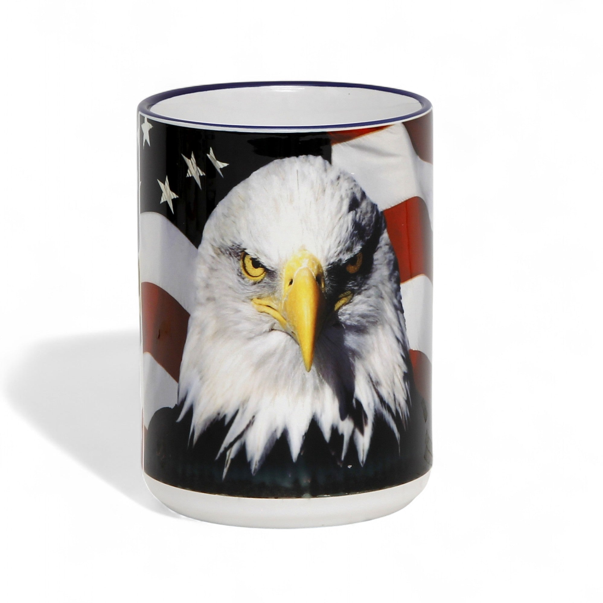 SUBLIMART: Patriotic 15 oz Bald Eagle & American Flag Ceramic Mug