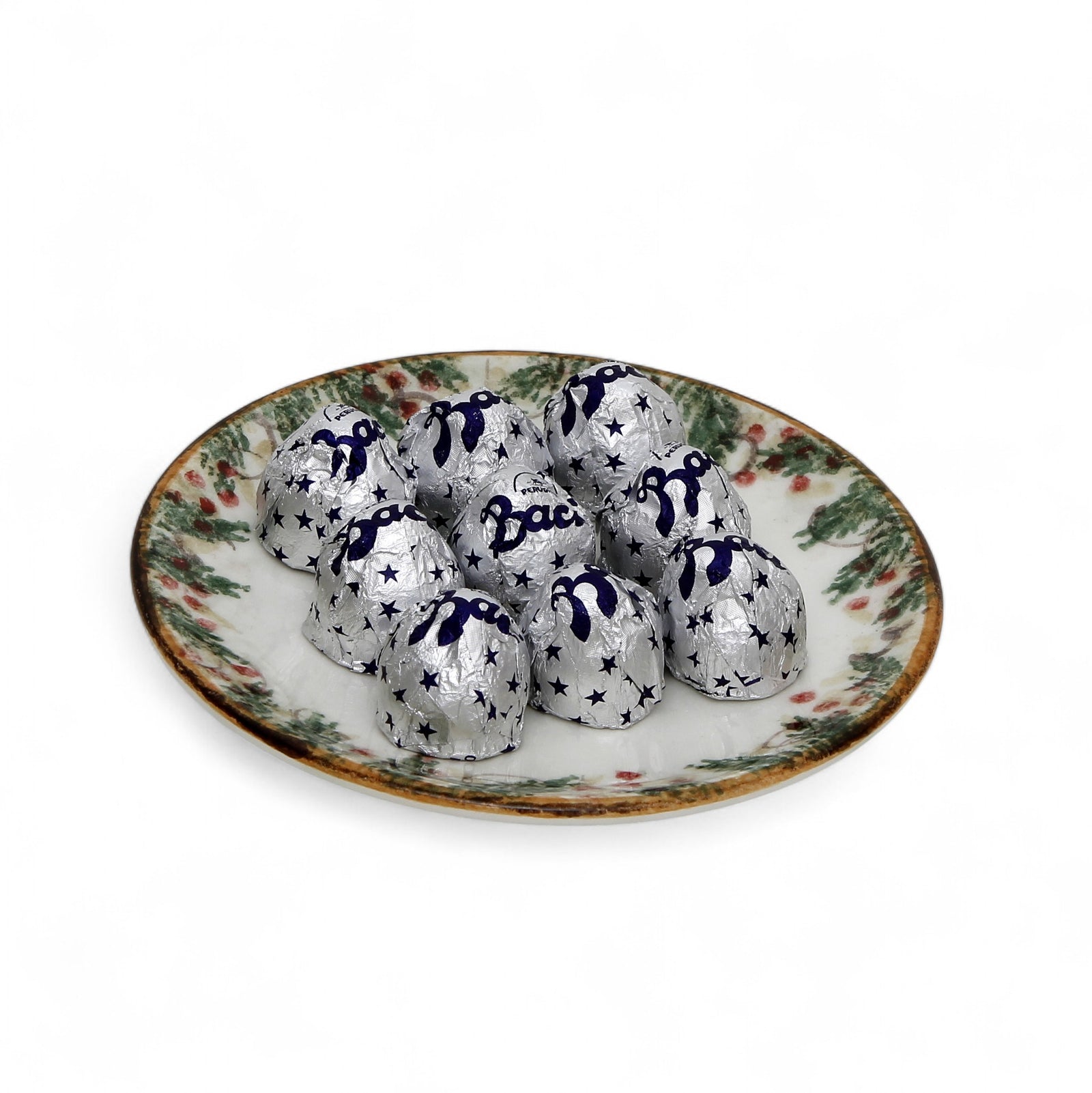 LOVE.ly: ARTE ITALICA Natale Bread / Canapé Plate with 9 Baci Perugina